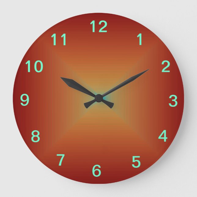 Plain Deep Burnt Orange >Kitchen Clocks (Front)