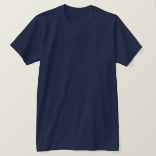 Plain Deep Navy Men's Fitted Crew Neck T-shirt