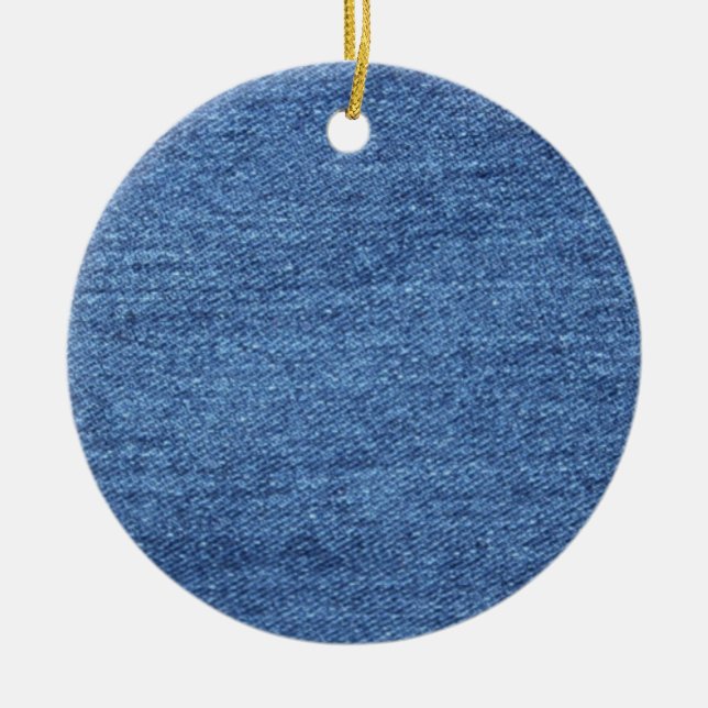 Plain Demin Ceramic Ornament (Front)