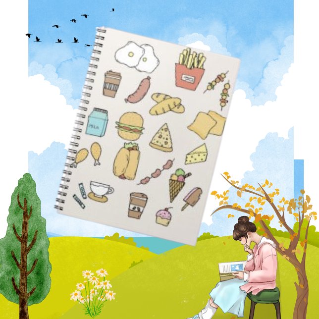 Plain Doodle Minimalist  Food Variety  Notebook (Creator Uploaded)