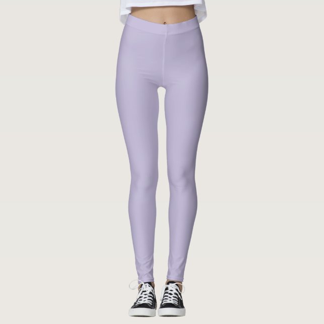 Plain dusty lavender solid color leggings (Front)