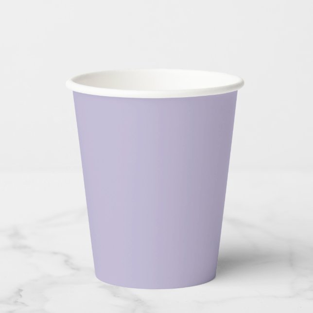 Plain dusty lavender solid colour paper cups (Front)