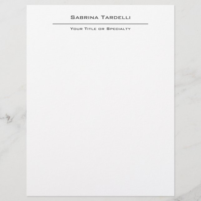 Plain Elegant Attractive Minimalist Custom Letterhead (Front)