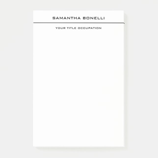Plain Elegant Attractive Minimalist Post-it Notes (Front)