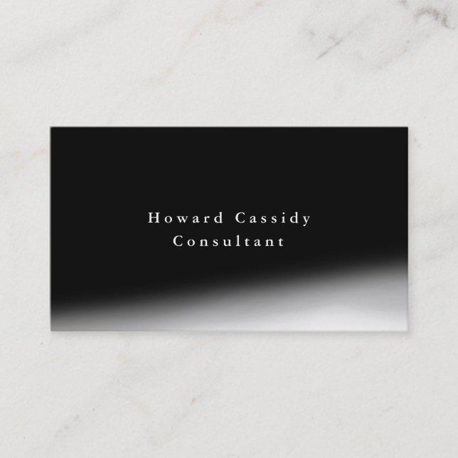 Plain Elegant Black Grey Minimalist Modern Business Card (Front)