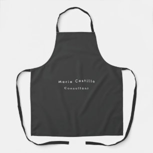 Plain Elegant Black Minimalist Modern Apron