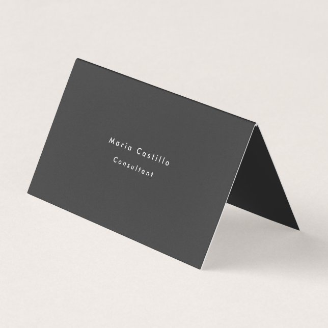 Plain Elegant Black Minimalist Modern Business Card (Front)