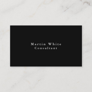 Plain Elegant Black White Professional Modern Business Card
