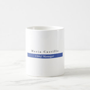 Plain Elegant Blue White Minimalist Design Coffee Mug