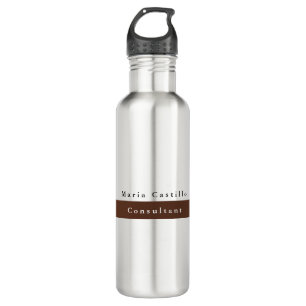 Plain Elegant Brown White Minimalist 710 Ml Water Bottle
