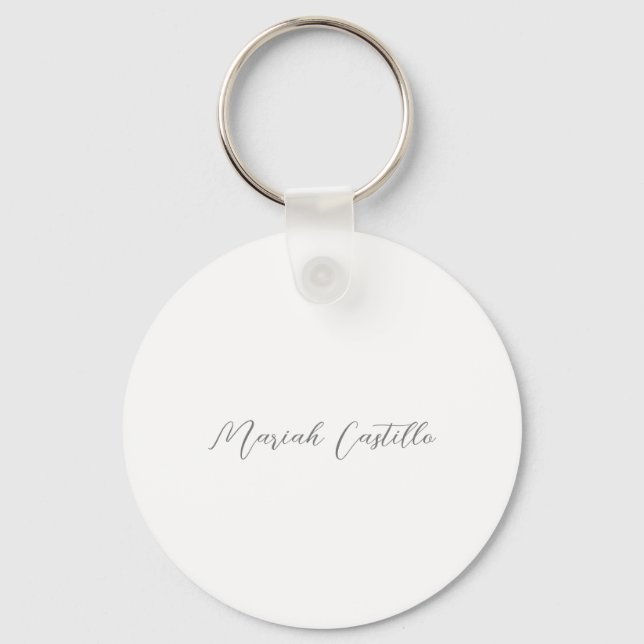 Plain Elegant Calligraphy Script Minimalist Name Key Ring (Front)