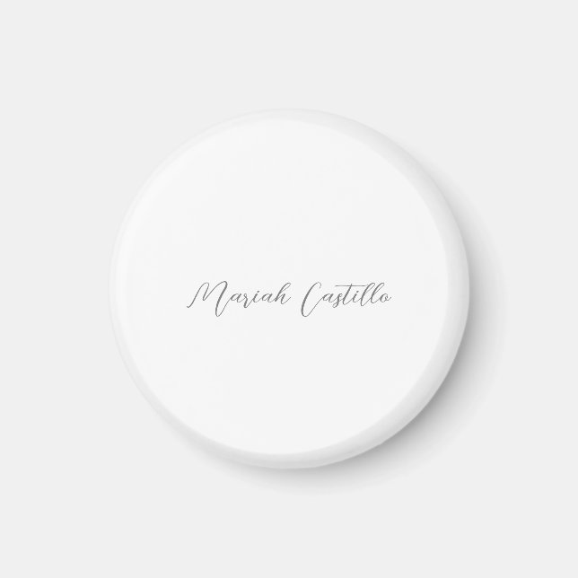Plain Elegant Calligraphy Script Minimalist Name Magnet (Front)