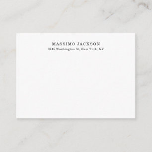 Plain Elegant Classical Black White Minimalist Enclosure Card