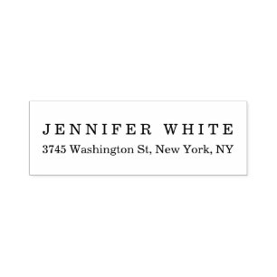 Plain Elegant Classical Black White Minimalist Self-inking Stamp