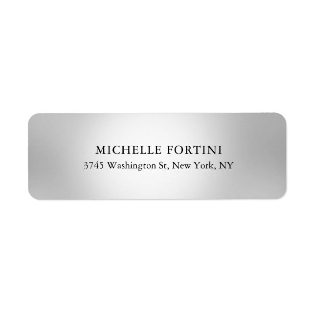 Plain Elegant Classical Simple Modern Grey Return Address Label (Front)