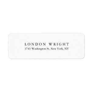 Plain Elegant Classical Trendy Black White Return Address Label