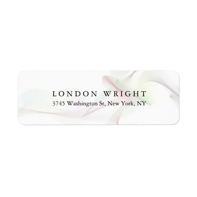 Plain Elegant Classical Trendy Curves White Return Address Label (Front)
