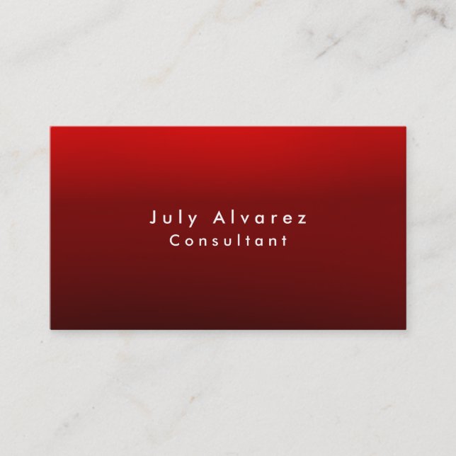 Plain Elegant Dark Red Brown Minimalist Business Card (Front)