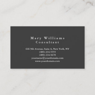 Plain Elegant Grey Background Professional Modern Business Card