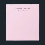 Plain Elegant Light Pink Simple Minimalist Modern Notepad<br><div class="desc">Simple, modern, minimalist design. This template can be customised to meet all professional occupations.</div>