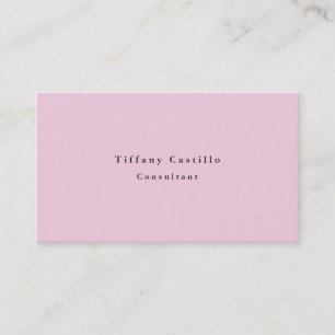 Plain Elegant Light Pink White Minimalist Modern Business Card