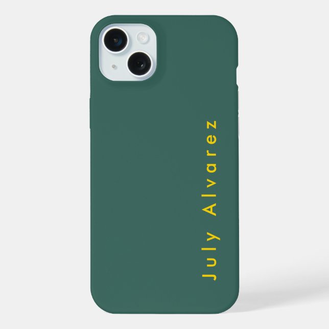 Plain Elegant Minimalist Add Name iPhone Case (Back)