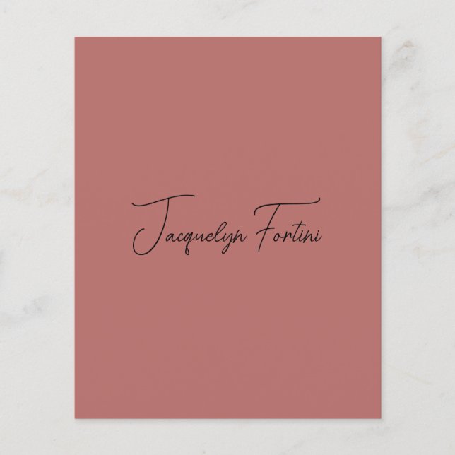 Plain Elegant Minimalist Calligraphy Script Name Flyer (Front)