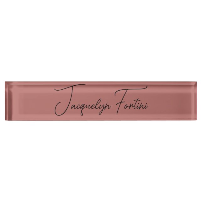 Plain Elegant Minimalist Calligraphy Script Name Nameplate (Front)