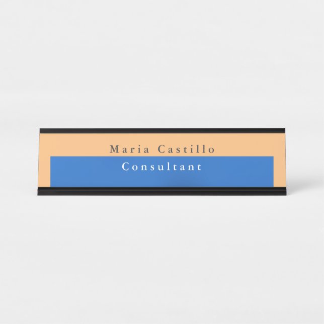 Plain Elegant Minimalist Desk Name Plate (Front)