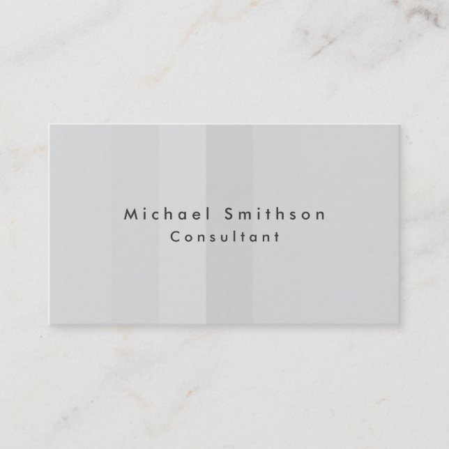 Plain Elegant Modern Grey Minimalist Business Card (Front)