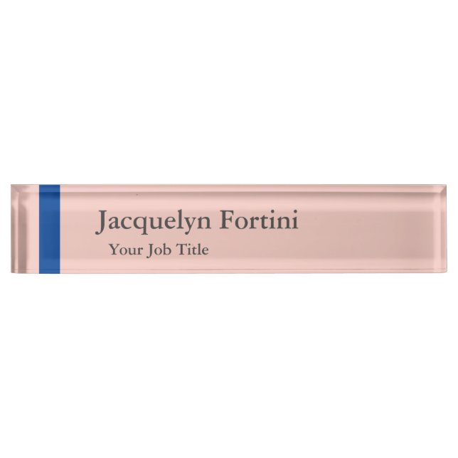 Plain Elegant Modern Minimalist Blue Purple Nameplate (Front)