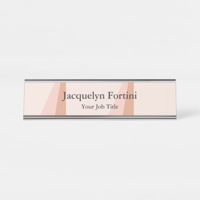 Plain Elegant Modern Minimalist Desk Name Plate (Front)