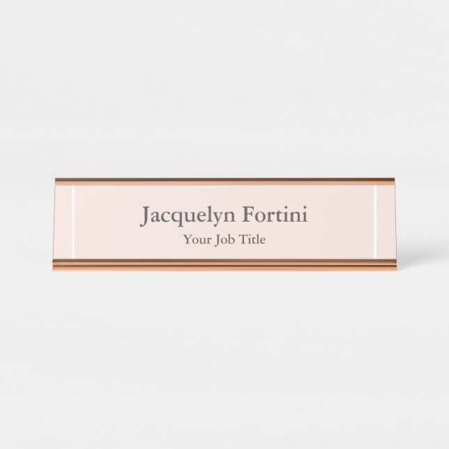 Plain Elegant Modern Minimalist Desk Name Plate (Front)