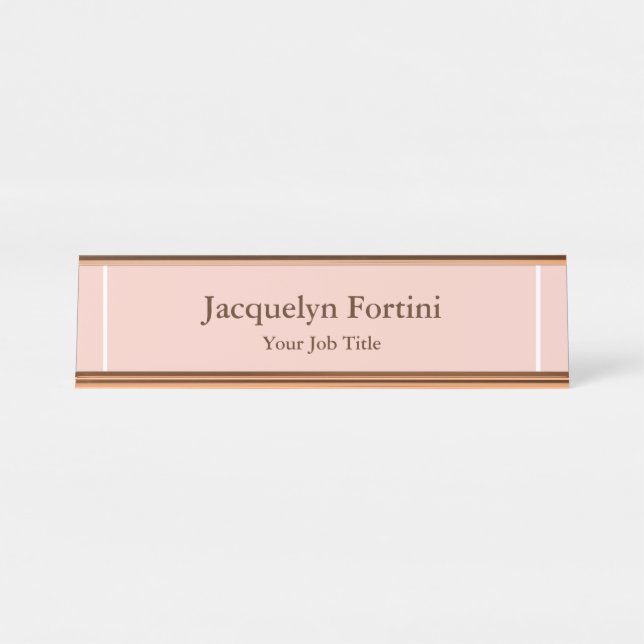Plain Elegant Modern Minimalist Desk Name Plate (Front)