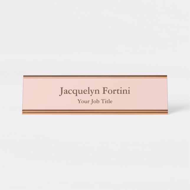 Plain Elegant Modern Minimalist Desk Name Plate (Front)