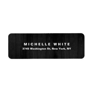 Plain Elegant Modern Minimalist Grey Wood Design Return Address Label
