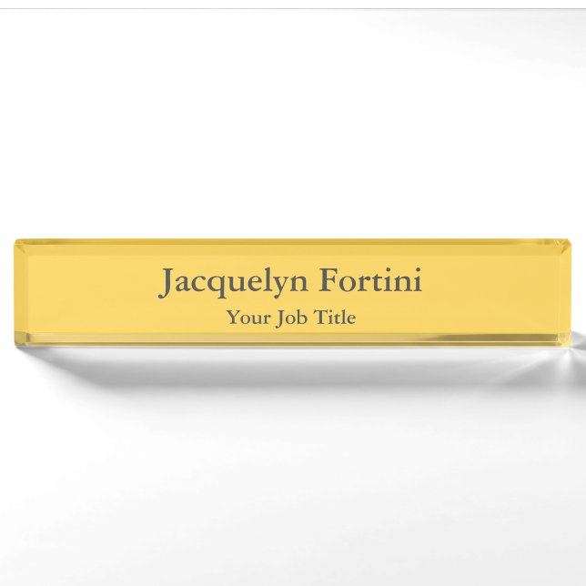Plain Elegant Modern Minimalist Nameplate (Front)