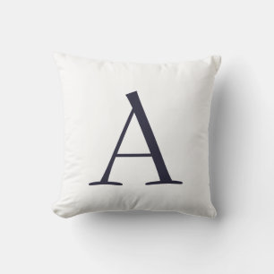 Plain Elegant Modern Monogram Initial Cushion