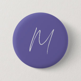 Plain Elegant Modern Own Name Monogram 6 Cm Round Badge