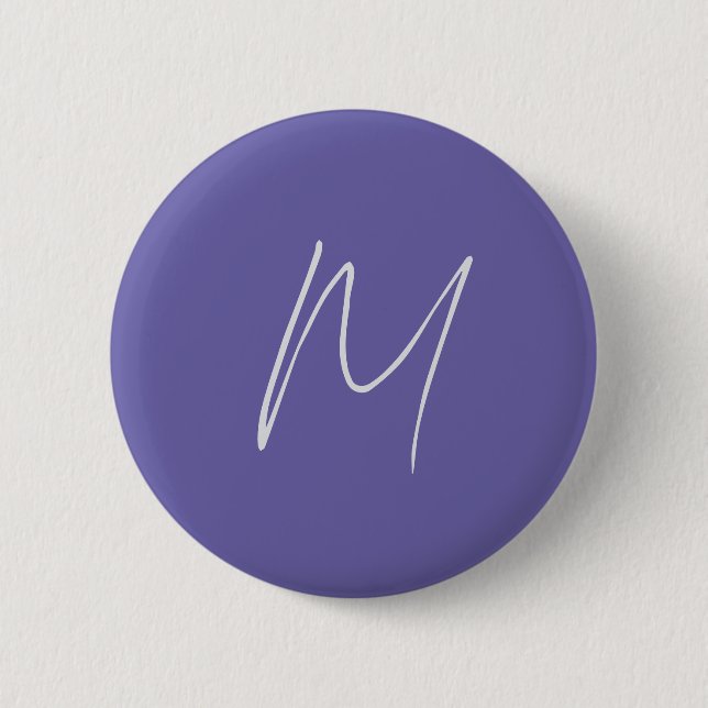 Plain Elegant Modern Own Name Monogram 6 Cm Round Badge (Front)