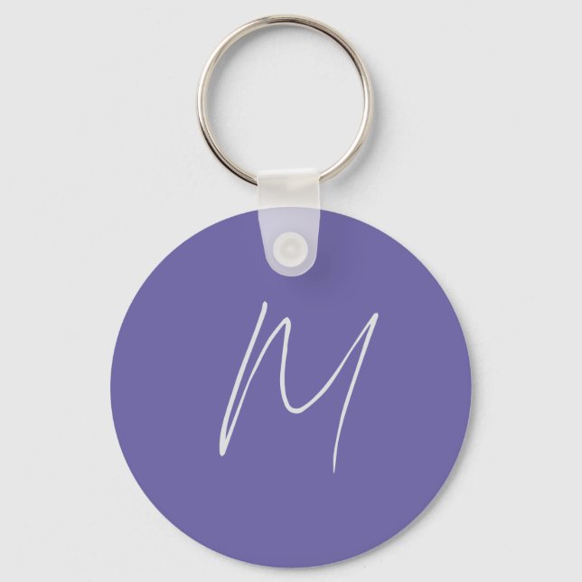 Plain Elegant Modern Own Name Monogram Key Ring (Front)