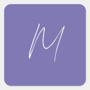 Plain Elegant Modern Own Name Monogram Square Sticker