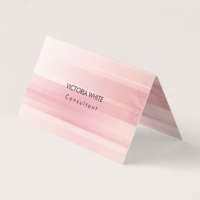 Plain Elegant Modern Pink Minimalist Business Card (Front)