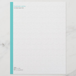 Plain Elegant Modern Simple Aqua Stripe on White Customised Letterhead