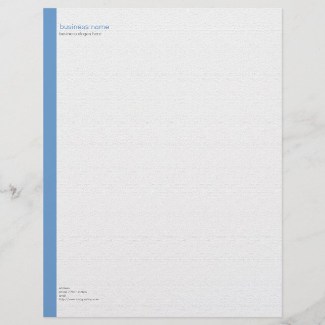 Plain Elegant Modern Simple Blue Stripe on White Customized Letterhead (Front)