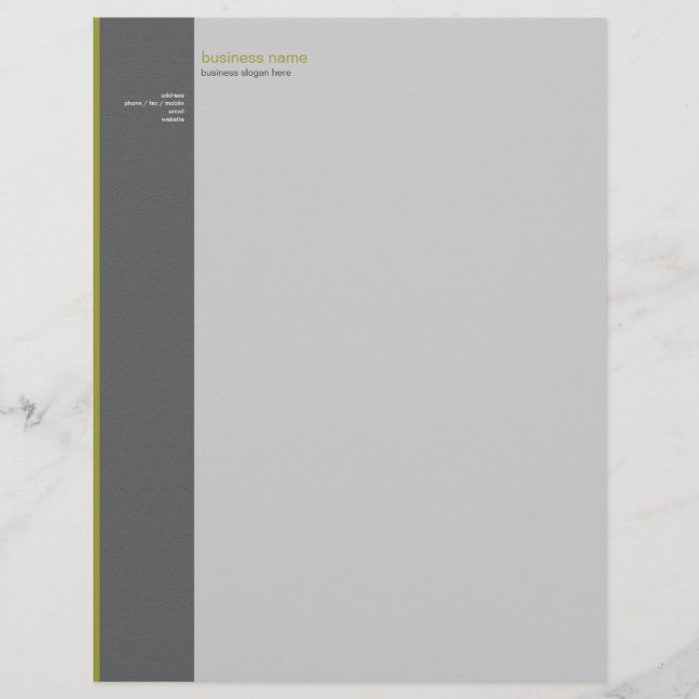 Plain Elegant Modern Simple Olive Stripe Customized Letterhead (Front)