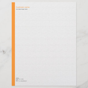 Plain Elegant Modern Simple Orange Stripe on White Personalized Letterhead