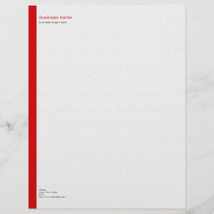 Plain Elegant Modern Simple Red Stripe on White Letterhead