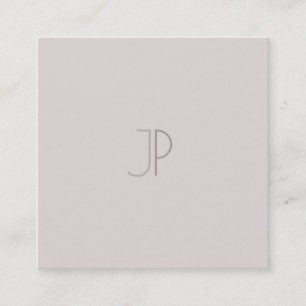 Plain Elegant Modern Trendy Design Monogram Luxury Square Business Card