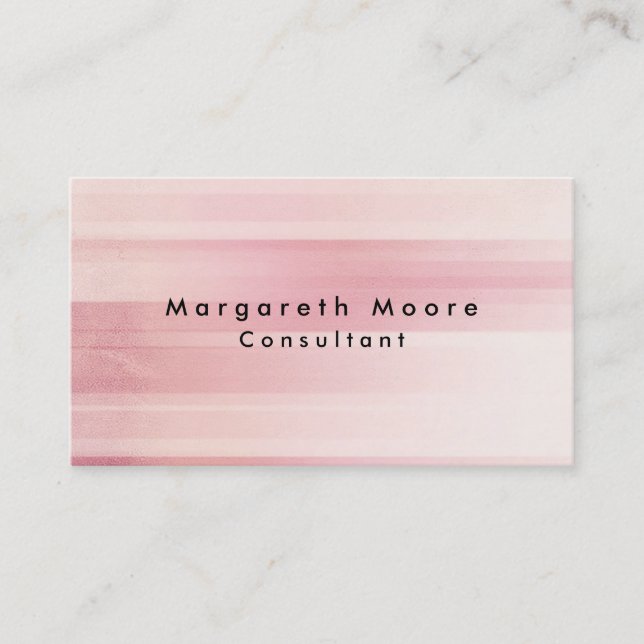 Plain Elegant Pink Background Professional Business Card (Front)